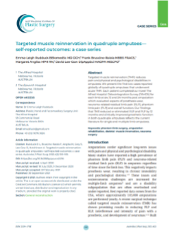 Targeted muscle reinnervation in quadruple amputees – self-reported outcomes: a case series