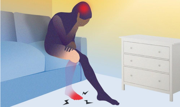 Concept image of a person experiencing phantom limb pain
